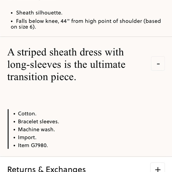 J.CREW Long-sleeve Striped Cotton Professional Sheath Midi Dress Sz 8 - Picture 2 of 11